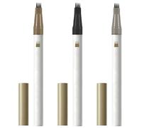 3PCS 4 Tip Eyebrow Pencil Waterproof, Smudge-Proof Brow Pen with Ultra-Fine Brush for Natural Looking, Beginner-Friendly Eye Brow Pen (Brown, Black)