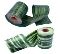 3pcs 4" x 50 Yard Green Ti Leaf Ribbon Poly Floral Craft Decoration Satin Ribbon for Indoor Outdoor Wrap Florist, Holiday Decorating, Wedding Bouquet, Art Crafts etc (Green + Light Green, 4in)