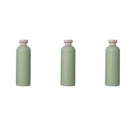 3pcs 400ml Green PP PE Shower Gel Holding Bottles | Refillable Bulk-fill Containers, Simple Smooth Finish, for Gym Showers and Overnight Stays, Hand Soap