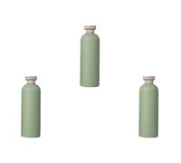 3pcs 400ml Refillable Shower Gel Lotion Bottle for Travel | PE and PP Build, Smooth Secure Cap Design, Simple Green Style, 400ml Capacity