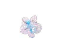 3PCS 4cm Candy Color Small Flower Hair Claw Gradient Color Acrylic Material Hair Clip Non-slip Shark Clip Ponytail Hairpin For Girls(Glitter-Blue)