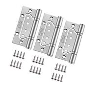 3pcs 4Inch Home Door Hinges Ball Bearing Small Flush Hinge Non-Mortise Stainless Steel Brushed Nickel Smooth and Silent Movement Replacement Ball Bearing Mute (Silver)