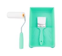 3Pcs 4Inch Paint Roller Set with Tray and Sponge Interior Wall for Smooth Wall Painting and Craft Projects Lint Paint