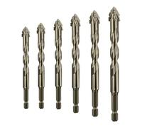 3PCS/4PCS/5PCS/6PCS Eccentric Drill Bits Four-Edge Sawtooth Twist Bit High Hardness Bevel Tip Serrated(6pcs)