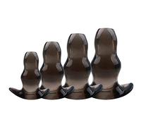 3PCS/4PCS Medical Silicone Tunnel Plug Hollow Anal Butt Plug Set-Anal Sex Toys, Masturbation for Adults (Black, 1+ #2+ #3+ #4)