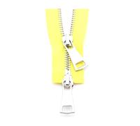 3Pcs 5# 70cm to 120cm Metal Zipper Double-Slider Open-End Auto Lock for Down Jacket Sewing,Yellow,90cm