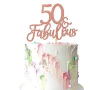 3Pcs 50 & Fabulous Cake Toppers 50 Birthday Anniversary Cake Toppers for 50 Birthday Anniversary Party Decorations Happy 50th Birthday Cake Decorations Supplies