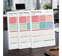 3PCS 50Pafes Brain Dump Tear Away To-Do Notebook, A5 Daily Planning Management Manual, High-performance Planner, Minimalist Notebook Planning Tool