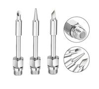 3pcs 510 Interface Soldering Iron Tips for Mini Maneuverable 8-10w Battery-Powered Soldering Irons - Copper Tip M7×0.5mm Thread 2-inch Length Silver-Plated Nickel Coating