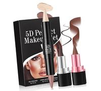 3Pcs 5D Makeup Set 2 In 1 Lip Liner And Lipstick Cream Highlighter Bronzer Stick Eyeliners Set For Womens Girls Contouring And Highlight Stick