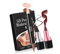 3Pcs 5D Makeup Set 2 In 1 Lip Liner And Lipstick Cream Highlighter Bronzer Stick Eyeliners Set For Womens Girls