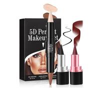 3Pcs 5D Makeup Set 2 In 1 Lip Liner And Lipstick Double Ended Cream Bronzer &