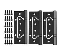 3pcs 5Inch Home Door Hinges Ball Bearing Small Flush Hinge Non-Mortise Stainless Steel Brushed Nickel Smooth and Silent Movement Replacement Ball Bearing Mute (Black)
