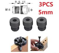 3PCS 5mm Drill Sleeve Bushings for M14 Dowelling Jig Wood Drill Guide Locator Drill Chuck Adapter High Carbon Steel Material for Accurate Hole Drilling
