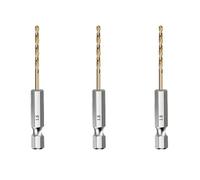 3PCS/5PCS/13PCS HSS High Speed Steel Titanium Coated Drill Bit 1/4 Hex Shank Hexagonal Handle Twist(3PCS 1.5mm)