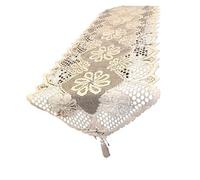 3pcs/5pcs Polyester Table Runners, Hollow Lace Table Cloth, Solid Color Table Cover, Home Decoration(White-5pcs)