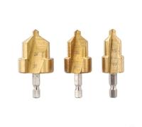 3pcs 6.35mm Hexagonal Shank Drill Bit Set for Water Pipe Expansion Punch Compatible with Electric Drills for Plumbing Applications #20#25#32 (C)