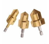 3pcs 6.35mm Hexagonal Shank Drill Bit Set for Water Pipe Expansion Punch Compatible with Electric Drills for Plumbing Applications #20#25#32 (B)