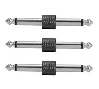 3Pcs 6.35mm Straight Type Male to Male Plug Connector Guitar Pedal Coupler Guitar Effects to Connector Male to Male Offset Plug Adaptor