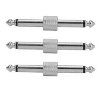 3Pcs 6.35mm Straight Type Male to Plug Connector Guitar Pedal Coupler Guitar Effects to Connector to Offset Plug Adaptor