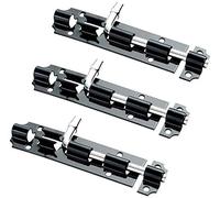 3Pcs 6" Black Latch Catch Heavy Duty Garden Gate Shed Sliding Door Tower Bolt