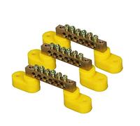 3PCS 6 Holes Positions Screw Metal Terminal Grounding Strip Bus Bar Block,Durability