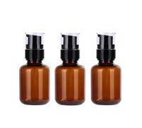 3Pcs 60ml 2oz Amber Plastic Travel Bottles for Toiletries Leakproof Cosmetic Cream Pump Bottles Travel Lotion Pump Bottle Mini Soap Dispenser Container for Shampoo Cream Makeup Essential Oil