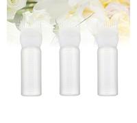 3pcs 60ml White Hair Coloring Bottle with Comb Scale Plastic