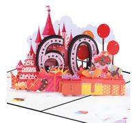 3Pcs 60th Birthday Pop up Card with Envelope & Note Card, 60th Birthday Gifts, 3D Happy Greeting Birth Card for Women, Men, Mum, Dad, Grandma, Grandpa, Friends