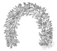 3PCS 6FT Glittery Christmas Garlands with Hanging Rings, 180CM Artificial Magnolia Leaf Garland with Sequins for Xmas Tree, Silver Fake Leaves for Fireplace, Front Door, Stairs, Home Decor, Window