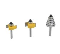 3PCS 6mm Or 1/4" Shank Rabbet Router Bit With 6 Bearings Set Adjustable Tenon Cutter Cemented Carbide Woodworking Bits(6mm shank)