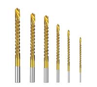 3PCS/6PCS HSS Twist Drill Bits Serrated Grooving Cutting Tap Spiral Saw Wood Metal Plastic Hole Saw Titanium Drill Tools(6PCS)