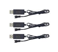 3pcs 7.2V SM-2P Plug USB Charging Cable for Huina 1550 550 RC Excavator Car Truck Construction Vehicle TR-211 RC Toy Battery Charger