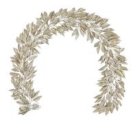 3PCS 7.5FT Glittery Christmas Garlands with Hanging Rings, 230CM Artificial Magnolia Leaf Garland with Sequins for Xmas Tree, Champagne Gold Fake Leaves for Fireplace, Front Door, Stairs, Home Decor