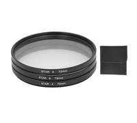 3Pcs 72mm Star Filter Kit, 4 Point 6 Point 8 Point Slim Filter with Storage Pouch for DSLR Micro SLR Camera, Ultra Thin 3.5mm Bezel Optical Glass HD Coating