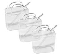 3PCS 770ml Clear Unique Glass Purse for Drinks with Handle Cute Cocktail Glasses for Home Bar Juice and Iced Tea