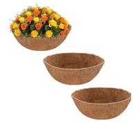 3Pcs 8"/20cm Hanging Basket Liners Natural Coco Coir, Thick Garden Planter Liner Round Coconut Fiber Replacement for Flower Pots Indoor Outdoor Plant Pot Garden Wall Window Box (3Pcs 8inch)