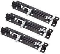 3Pcs 8" Black Door Latch Bolt Catch, Heavy Duty Door Lock Garden Gate Shed Sliding Door Tower
