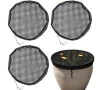 3Pcs 80cm Water Butt Cover Adjustable Mesh Netting for Rain Barrels Drawstring Waterbutt Lids For Outdoor Garden Keeps Out Leaves and Insects