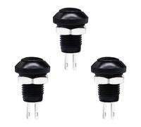 (3pcs)8mm Guitar Kill Switch:Momentary Push Button Switch:Aluminum Oxidation:IP 65 Water-Proof;no led;Engine Auto Start Starter:Mini Switch:1 NO.5V 12V 24V 36V 110V Both:white(Black)