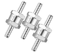 3Pcs 8mm One Way Non Return Valve, Aluminium Alloy Chrome Fuel Oil Non-Return Check Valve for Petrol Diesel Gas Air Water Low Pressure Systems Marine Car Auto Carburettor
