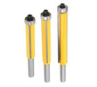 3PCS 8mm Shank Woodworking Milling Cutter, Trimming Router Bit with Bearing, YG8 Alloy Cutter Head for Wood Line Modeling, 45 Carbon Steel Body with Spray Treatment, Includes