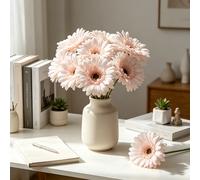3Pcs 9.05in/23cm Artificial Silk Gerbera Flowers Wedding Home verandahs Table Decor Fake Daisy Chrysanthemum Party Home Decoration(pink)