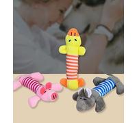 3Pcs 9.05in Striped Sound Chew Pet Toy for Dog Training Interactive Use,Yellow Duck+Gray Elephant+Pink Pig