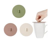 3Pcs 9.8cm/3.86 inch Round Silicone Cup Covers Multicolored Universal Mug Lid Anti-dust Airtight Seal Lids Drink Cup Cover for Tea Coffee Cups (Random Color)