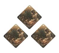 3PCS A Beautiful Fairy Car Air Freshener Hanging Scented Cards Cute Gray Car Fresheners Long Lasting New Cars Scents for Women Men Natural Air Freshener with Lanyard Automotive Freshies