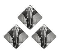 3PCS A Elephant Car Air Freshener Hanging Scented Cards Cute Black Car Fresheners Long Lasting New Cars Scents for Women Men Natural Air Freshener with Lanyard Automotive Freshies