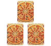 3PCS A Full Pizza Car Air Freshener Hanging Scented Cards Cute Black Car Fresheners Long Lasting New Cars Scents for Women Men Natural Air Freshener with Lanyard Automotive Freshies