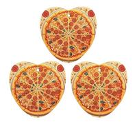3PCS A Full Pizza Car Air Freshener Hanging Scented Cards Cute White Car Fresheners Long Lasting New Cars Scents for Women Men Natural Air Freshener with Lanyard Automotive Freshies