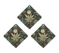 3PCS A Puff in Time Weed Marijuana Car Air Freshener Hanging Scented Cards Cute Black Car Fresheners Long Lasting New Cars Scents for Women Men Natural Air Freshener with Lanyard Automotive Freshies